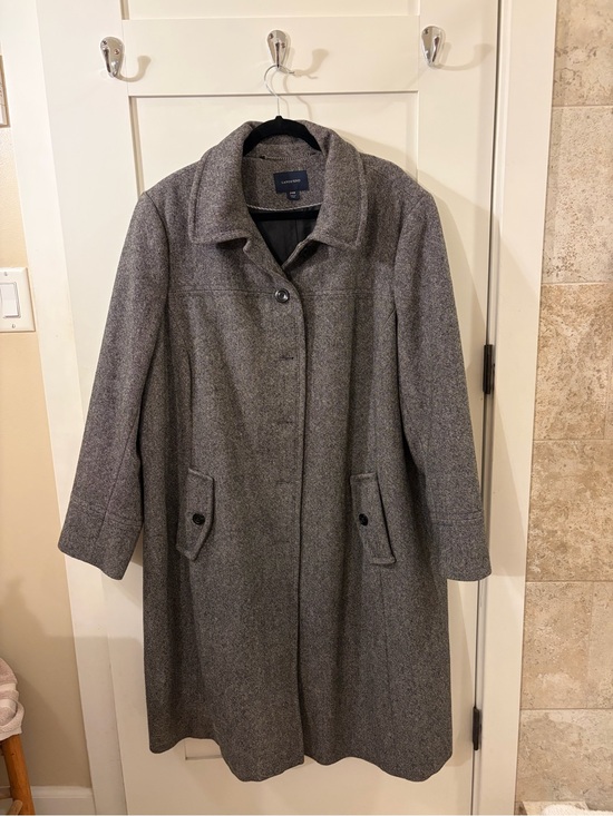 Lands' End Jackets & Blazers - Lands' End Women's Gray Wool-Blend Single-Button Pea Coat